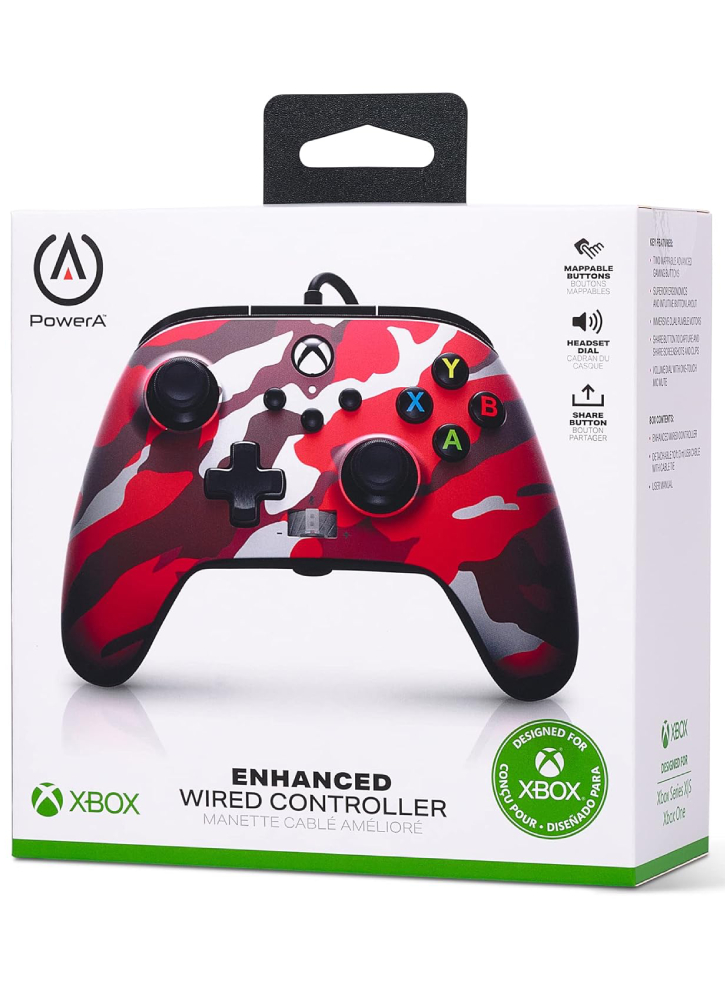 Controller Powera Enhanced Wired Red Camo XBOX SERIES X