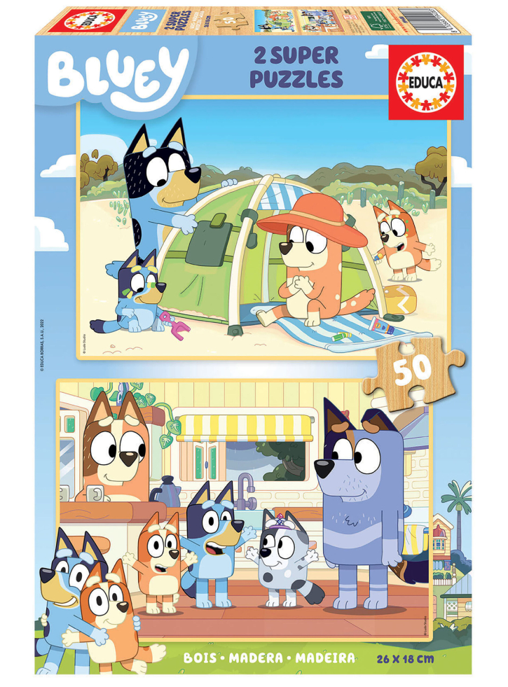 Educa Bluey 2 X 50 Puzzle Wood (80-19408)