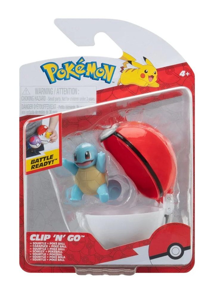 Pokemon Clip N Go Squirtle With Poke Ball Pkw3636