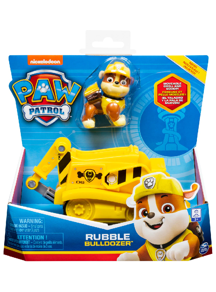 Paw Patrol Rubble Bulldozer Vehicle With Pup