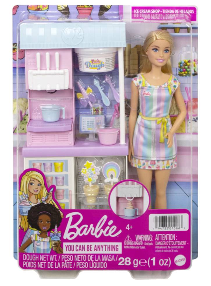 Papusa Barbie & Ice Cream Shopkeeper (hcn46)