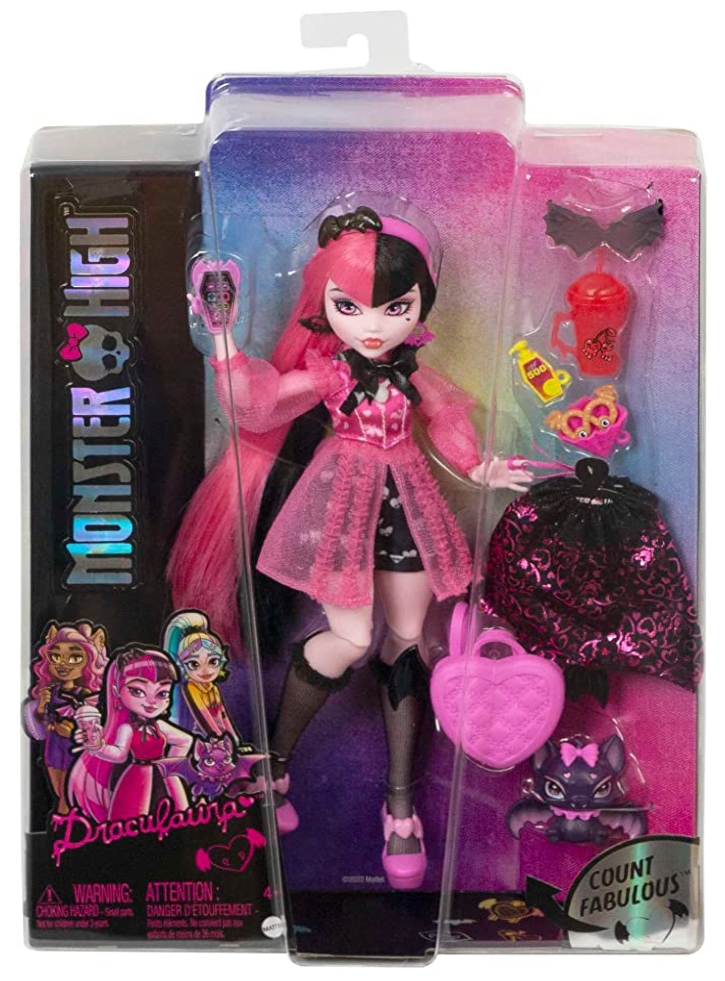 Papusa Draculaura Monster High With Pet (hhk51)