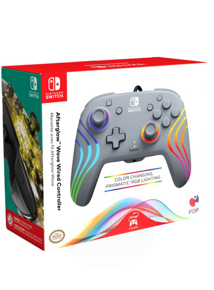 Pdp Afterglow Wave Wired Controller Grey NSW