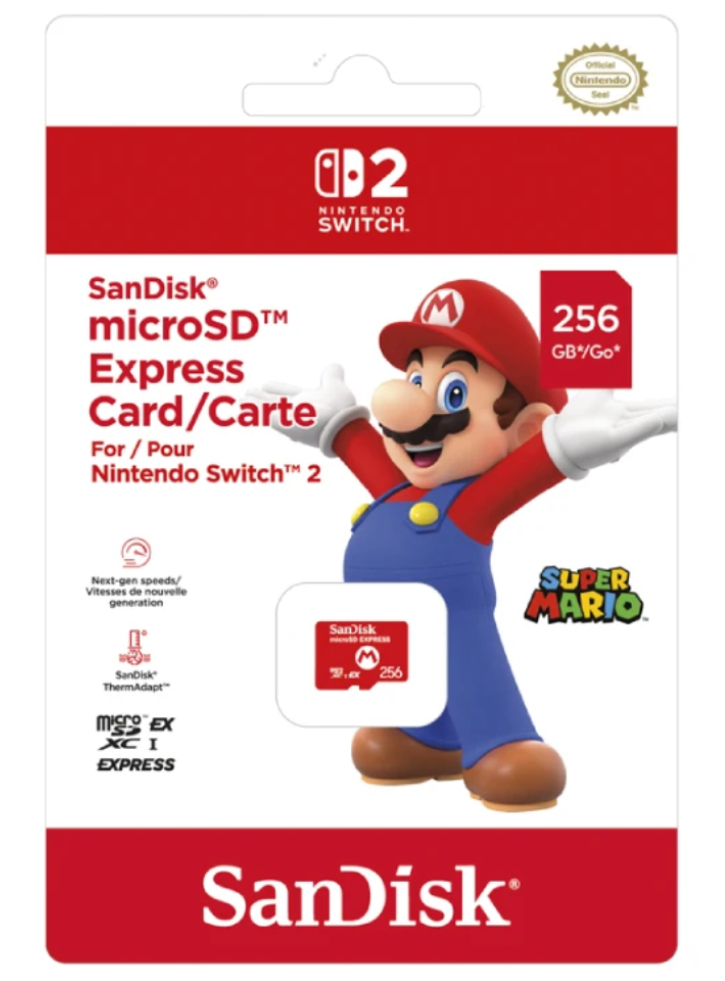 Micro Sd Card Sandisk Mario Logo  NSW2