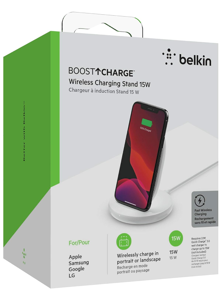 Belkin 15w Wireless Charging Stand White (eu Power Supply Included)