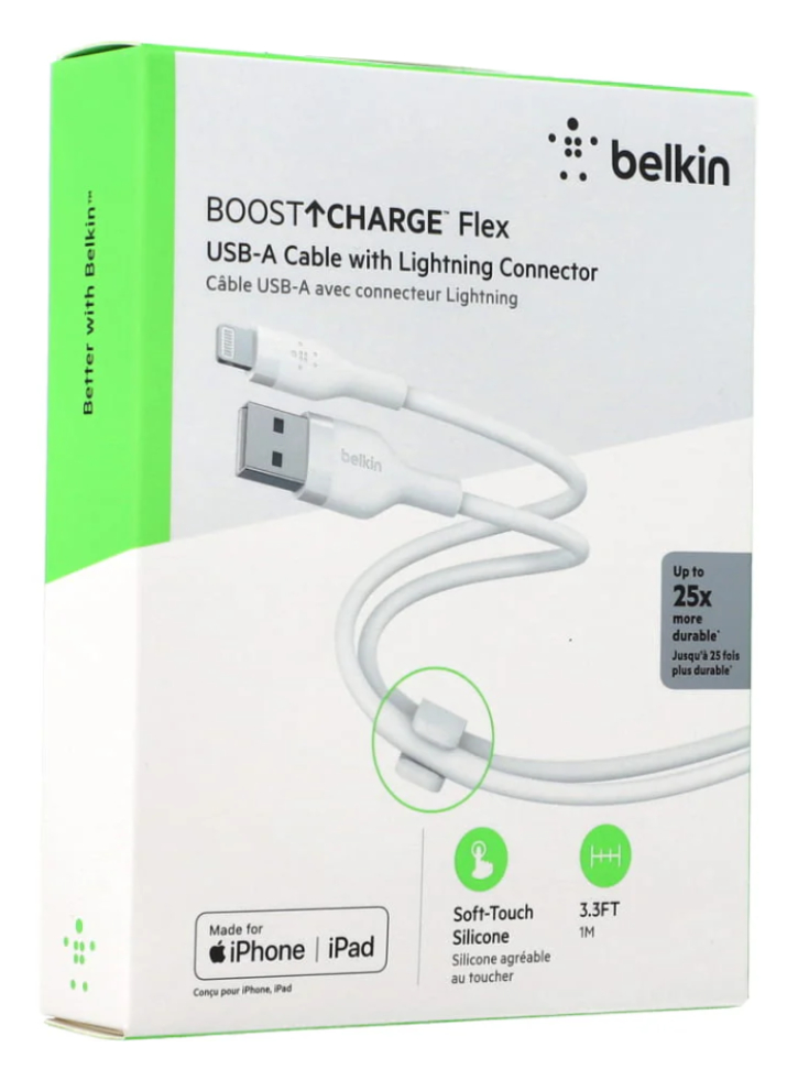 Belkin Boost Charge Usb-a To Ltg-silicone 1m White