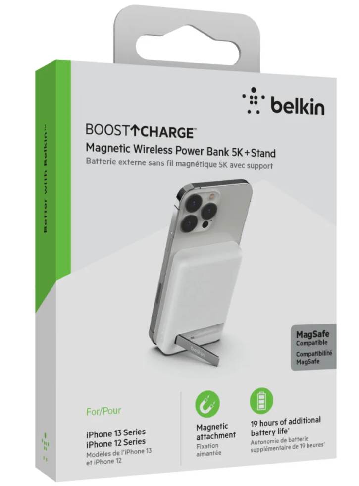 Belkin Magnetic Wireless Power Bank & Stand 5.000mah White