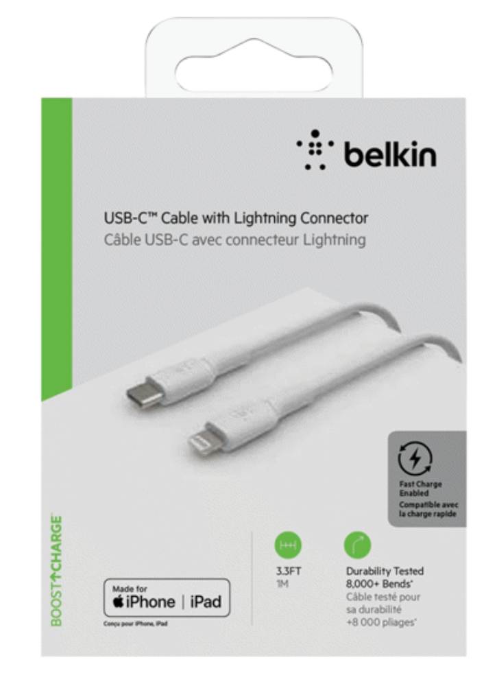 Belkin Boost Charge Lightning To Usb C Cable 1m White