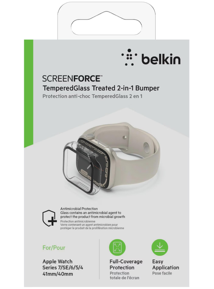 Belkin Screenforce Temperedcurve 2in1 360 Anti-microbial Screen Protection Series 8/7/se/6/5/4 Clear