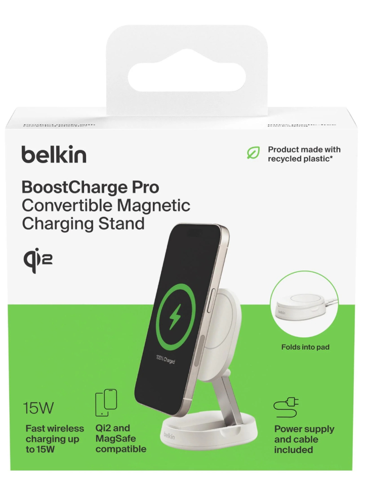 Belkin Boost Charge Qi2 15w Magnetic Charging Stand White