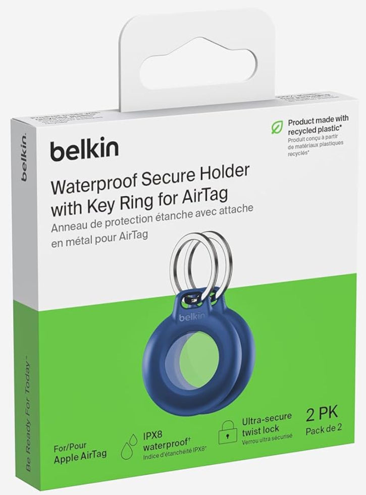 Belkin Secure Holder Keychain 2 Pack Blue