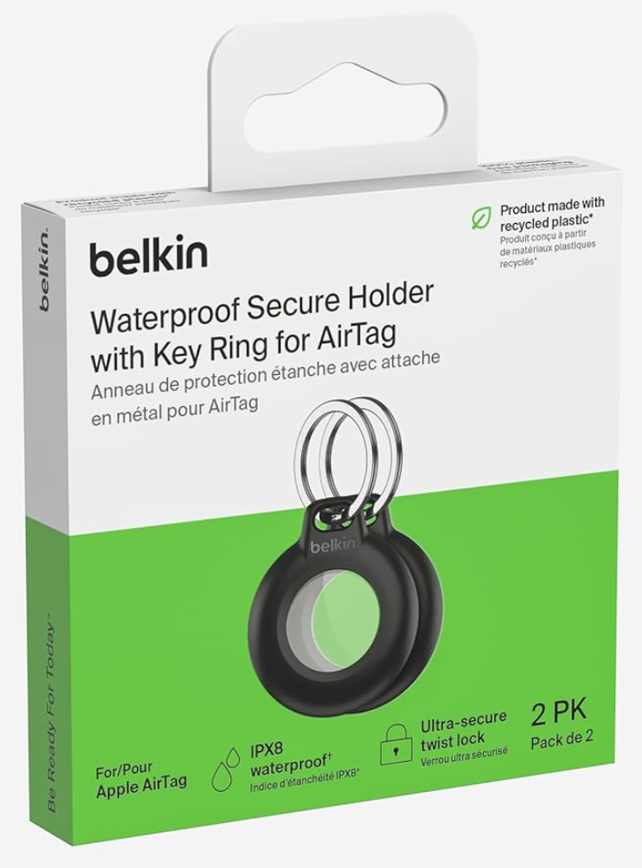 Belkin Secure Holder Keychain 2 Pack Black