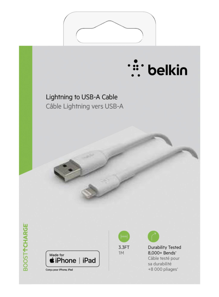 Belkin Boost Charge Lightning To Usb-a Cable 1m White