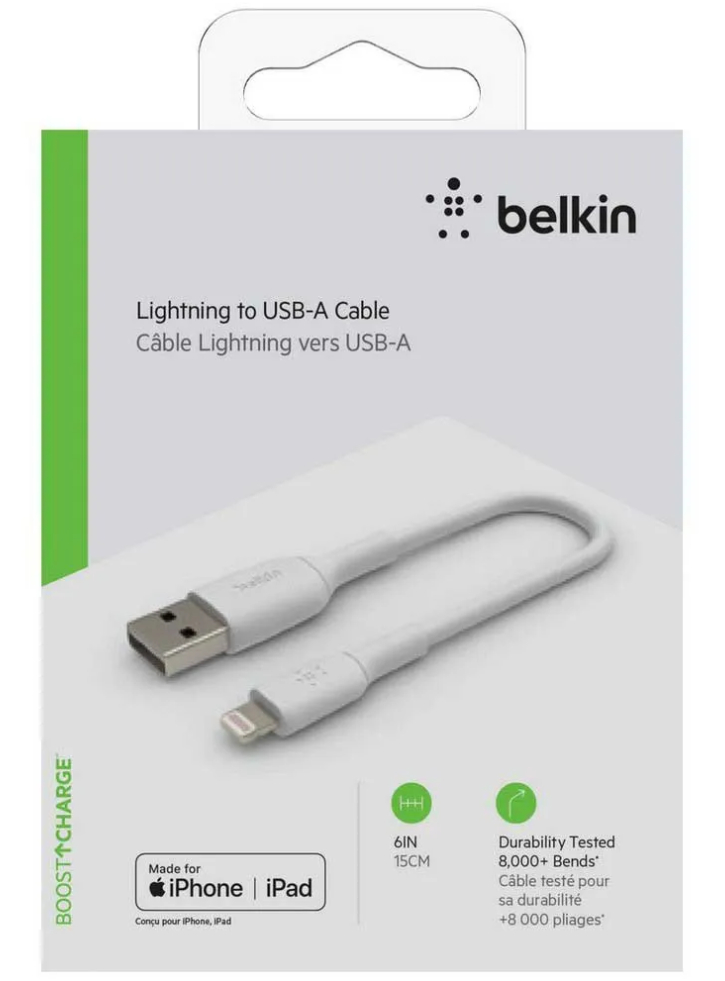 Belkin Boost Charge Lightning To Usb-a Cable 0.15m White