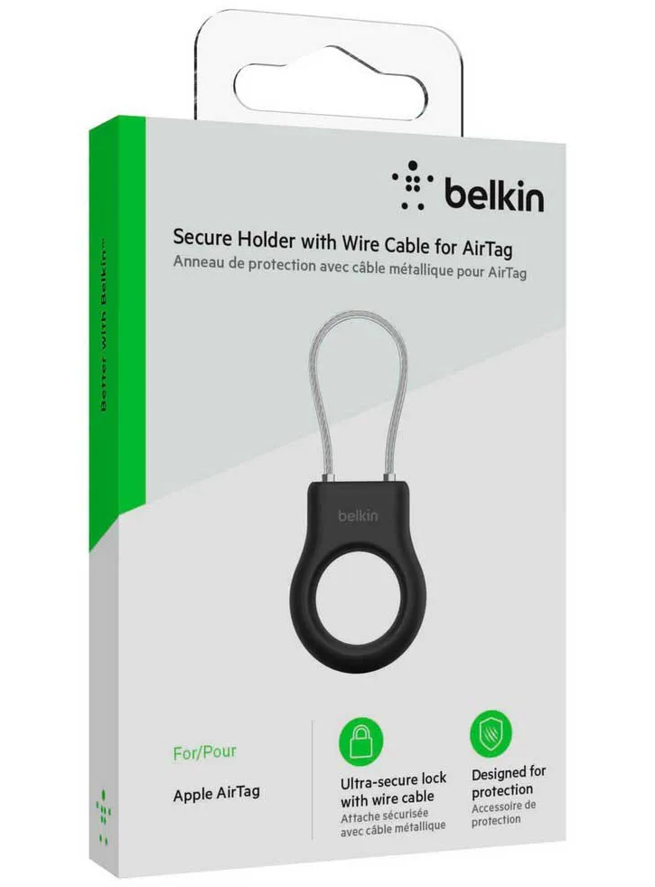 Belkin Secure Holder Wire Cable Airtag Black