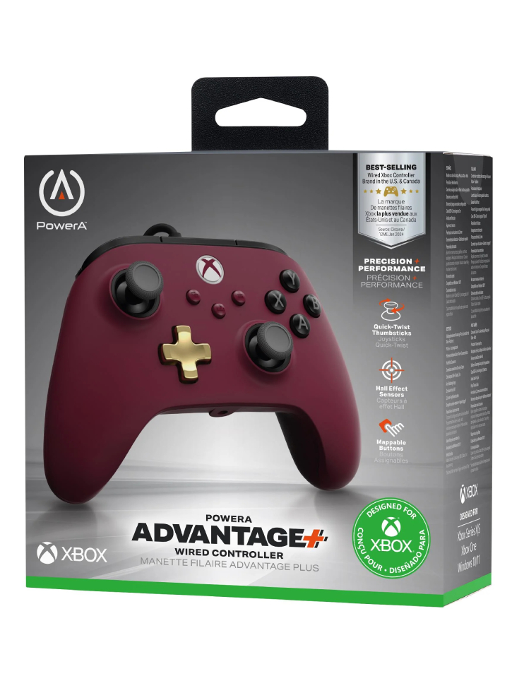 Powera Advantage Plus Wired Controller Ruby Red/black PC|XBOX ONE|XBOX SERIES S|XBOX SERIES X