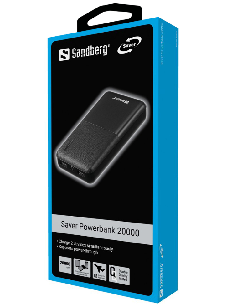 Sandberg Saver Power Bank 20.000 Mah Black