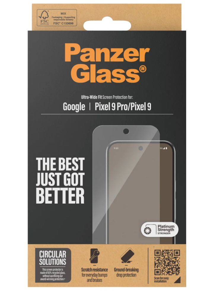 Panzerglass Screen Protector Google Pixel 9/9 Pro Ultra-wide Fit