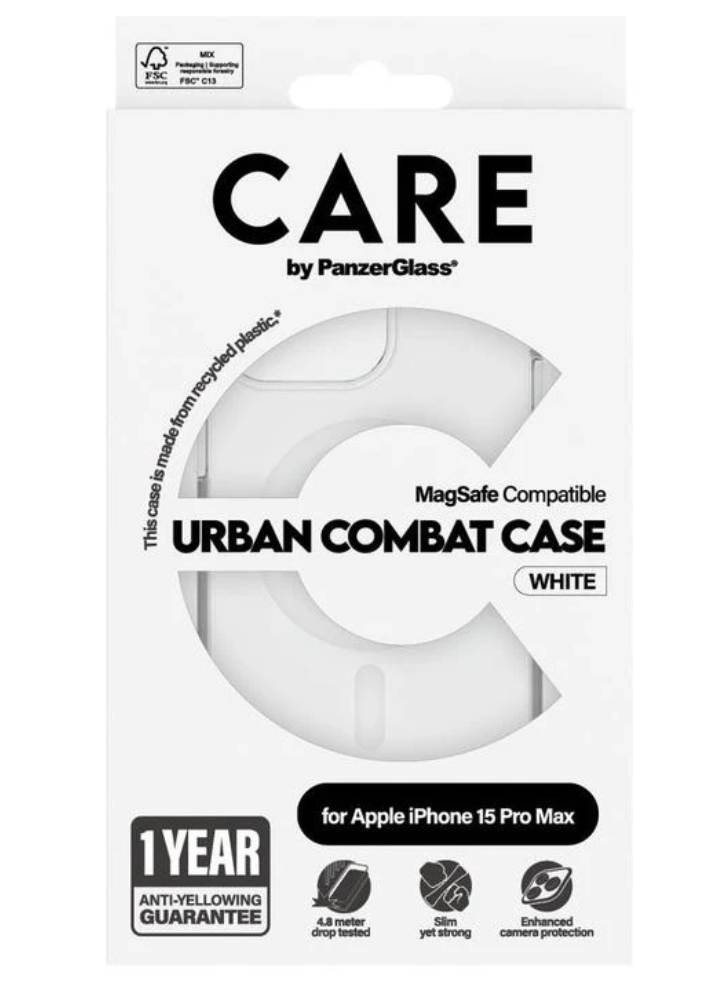 Care By Panzerglass Case Transparent W. White Magsafe Iphone 15 Pro Max