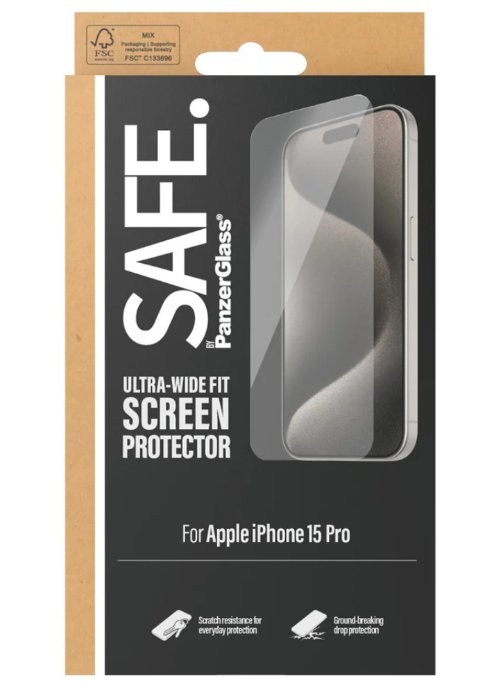 Safe By Panzerglass Screen Protector Iphone 15 Pro Ultra-wide Fit