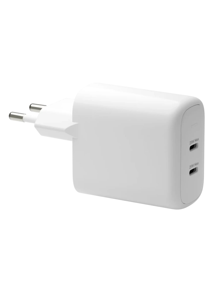 Dbramante1928 Re-charge Wall Charger Gan 2x Usb-c 25w Eu White