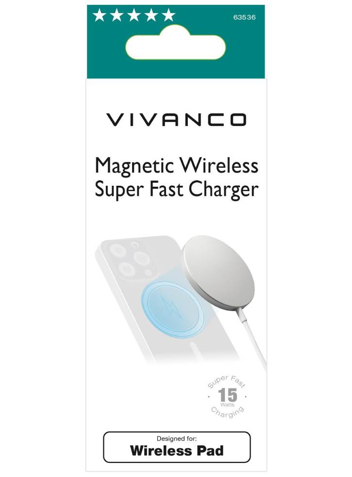 Vivanco Wireless Magsafe Compatible Super Fast Charger 15w