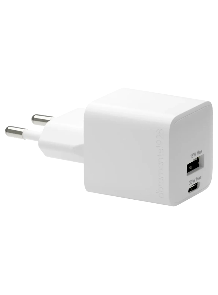 Dbramante1928 Re-charge Wall Charger Gan Usb-c+usb-a 30w+18w Eu White