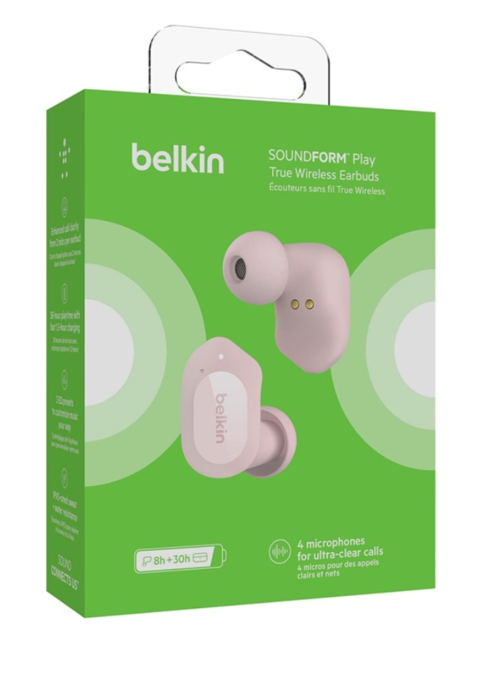 Belkin Soundform Play True Wireless Earbuds Pink Android Devices|Apple Devices