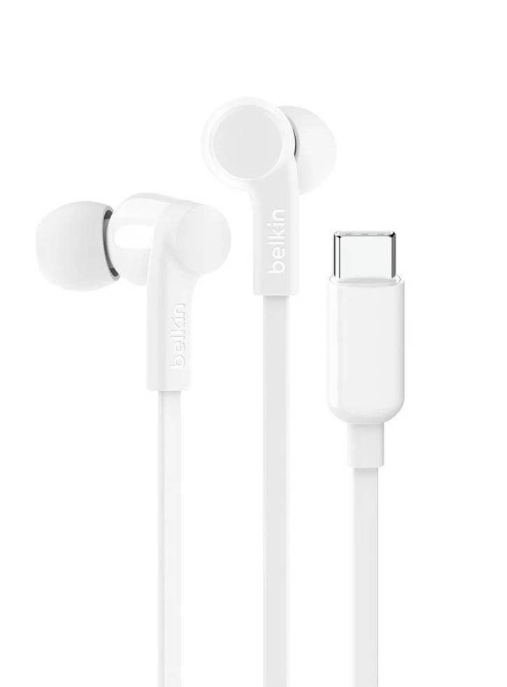 Belkin Usb-C Earbuds With Adjustable Volume Limiter White Android Devices|Apple Devices