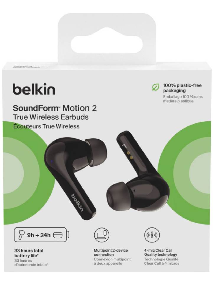 Belkin Soundform Motion True Wireless Earbuds Black Android Devices|Apple Devices