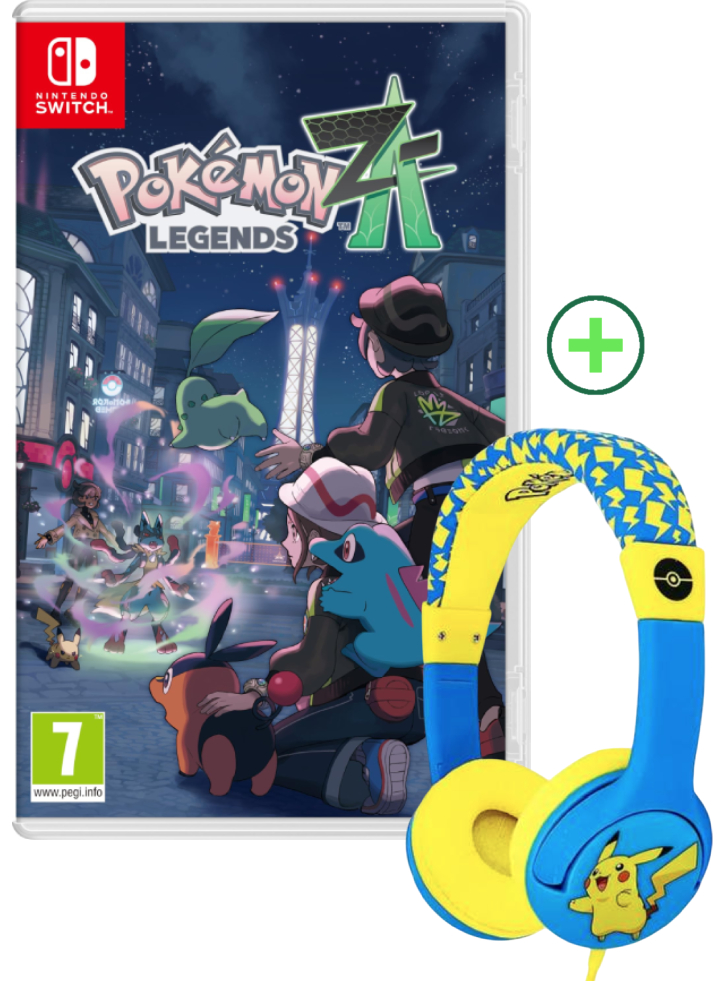Pokemon Legends Z A + Pokemon Pikachu Children\'s Headphones NSW