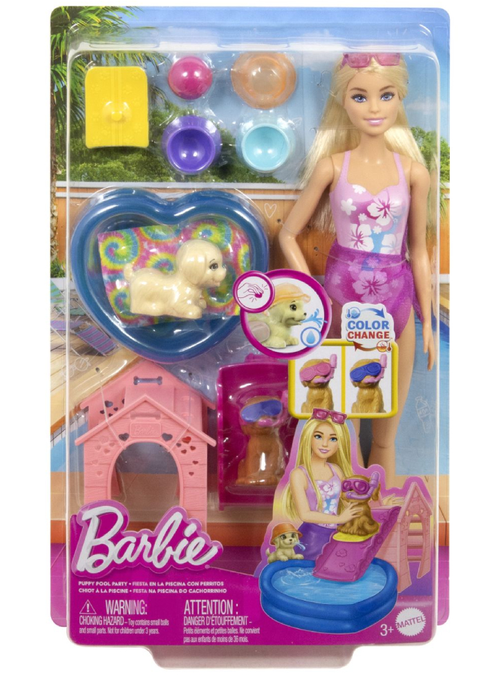 Barbie Puppy Pool Party Aloha Blonde (jbf35)