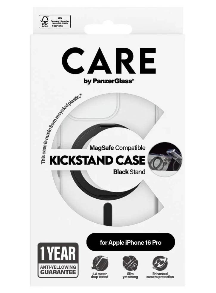 Are By Panzerglass Case Transparent & Magsafe Iphone 16 Pro Black