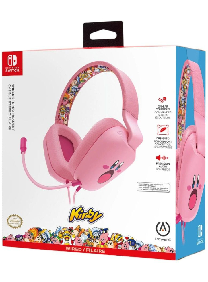 Powera Wired Stereo Headset Kirby Mouthful Pink