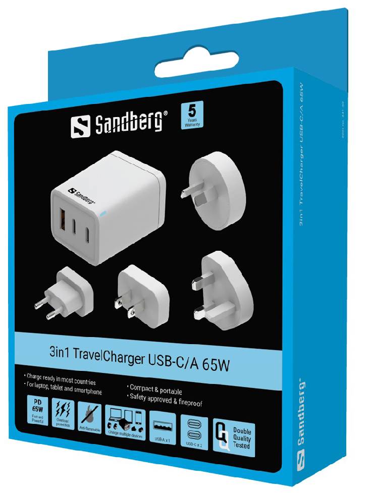 Sandberg 3in1 Travel Charger Usb-c/a 65w