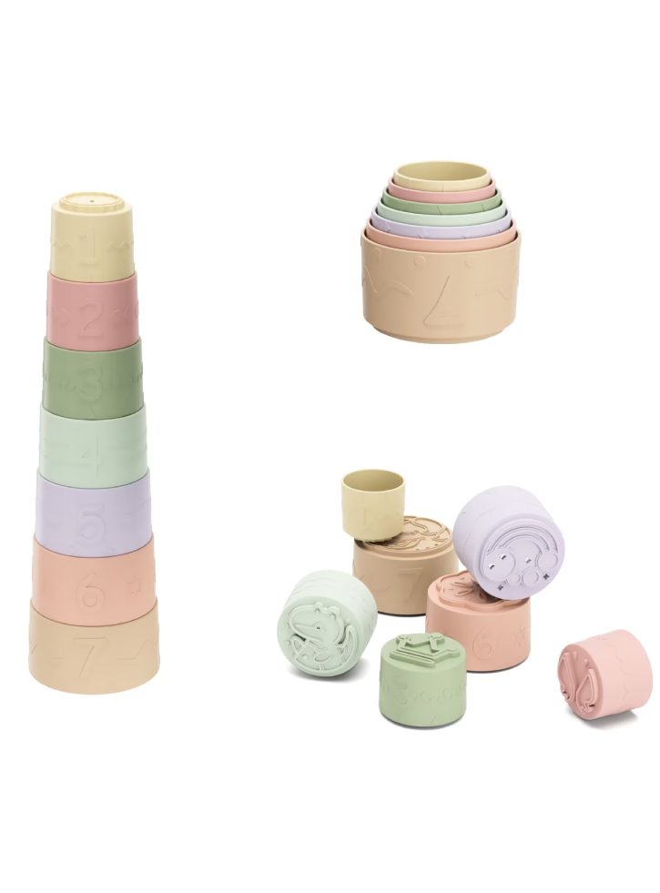 Kinder And Kids Soft Rubber Stacking Cups Silicone 32cm (k30008)