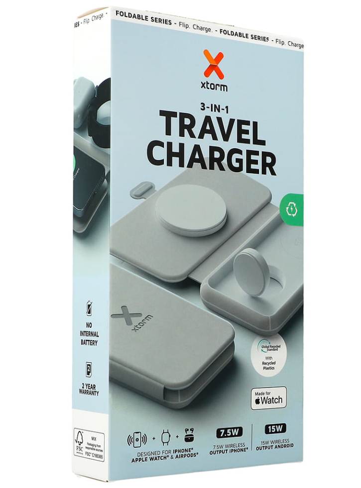 Xtorm Foldable Wireless Travel Charger 3in1 15w