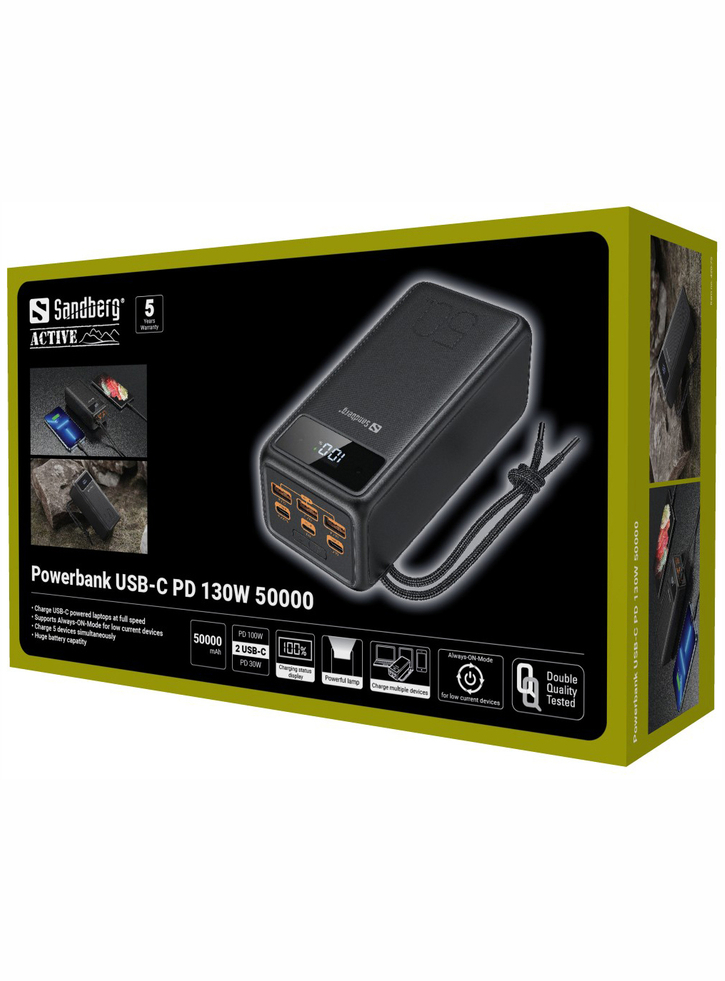 Sandberg Powerbank Usb-c Pd 130w 50.000 Mah