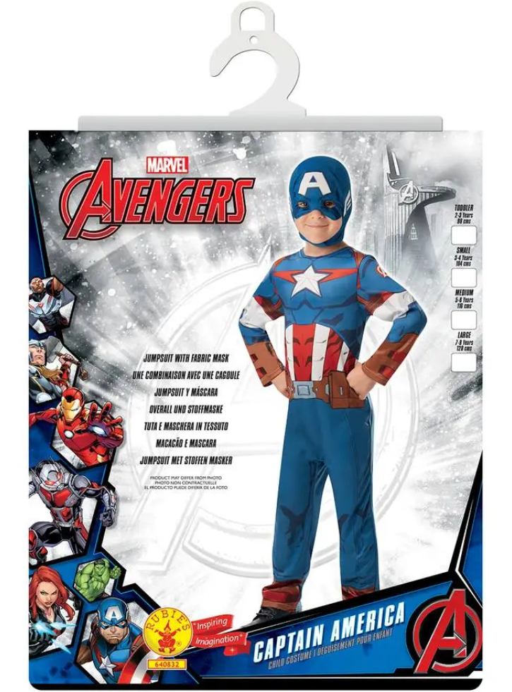 Rubies Classic Costume Captain America (104 Cm)