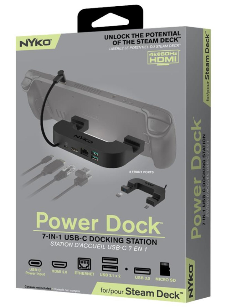 Nyko Steam Deck Power Dock 7 In 1 Usb-c Docking Station