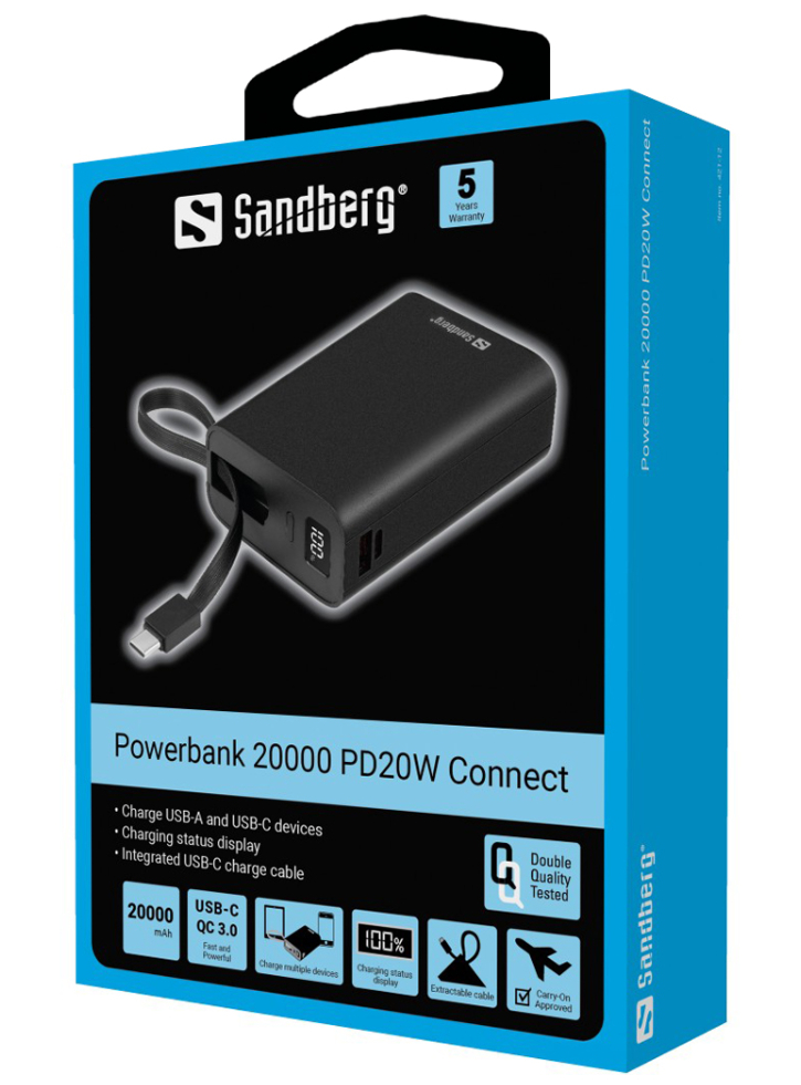 Sandberg Powerbank 20000 Pd20w Connect