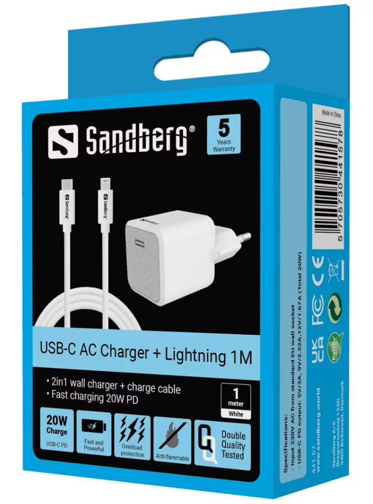 Sandberg Charger Usb-c 20w Lightning 1m