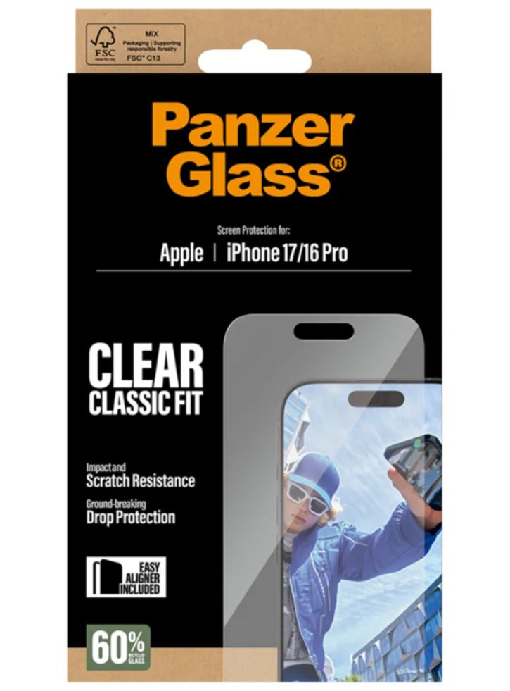 Panzerglass Screen Protector Classic Fit Easyaligner Iphone 17/iphone 16 Pro