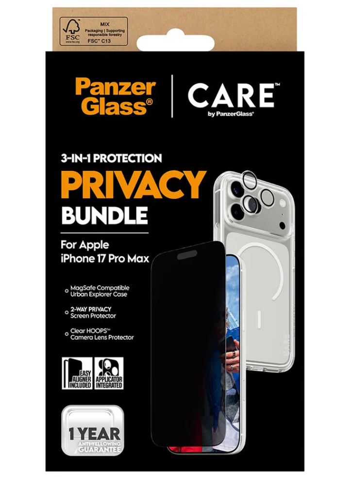 Panzerglass Care 3in1 Flagship Privacy Bundle Iphone 17 Pro Max