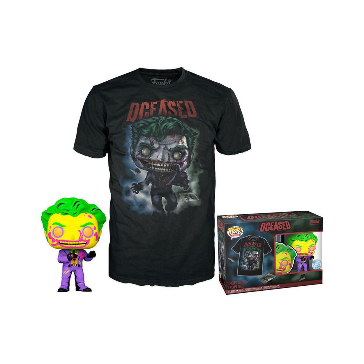 Pop! Comic Cover Dc The Joker Blacklight & T Shirt S