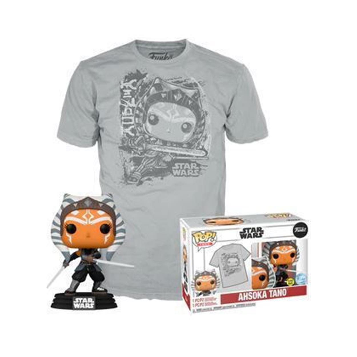 Boxed Pop! Star Wars Ahsoka Tano Glows In The Dark & T Shirt S