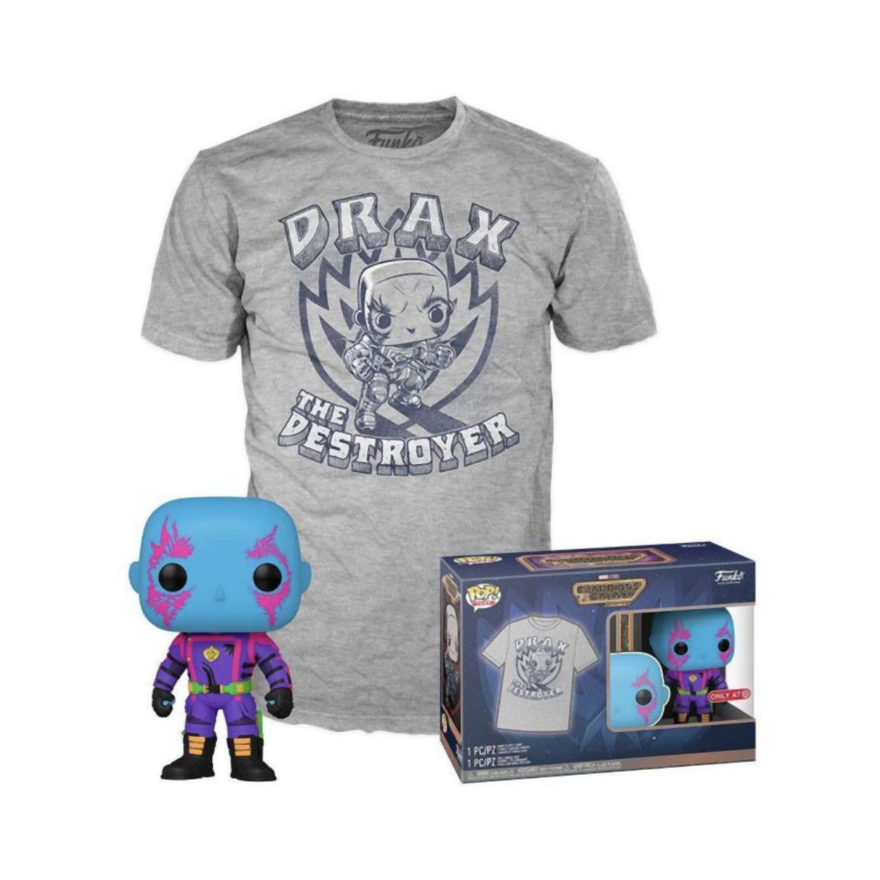 Pop! Marvel Guardians Of The Galaxy Drax Blacklight And T Shirt L