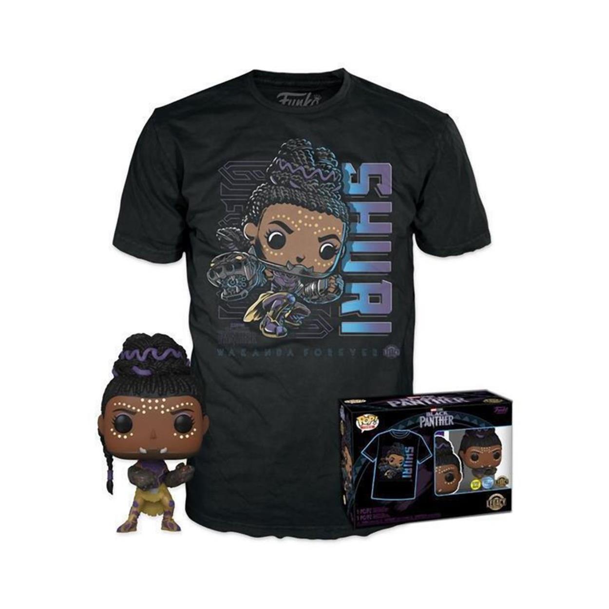 Pop! Marvel Black Panther Shuri Glows In The Dark & T Shirt L