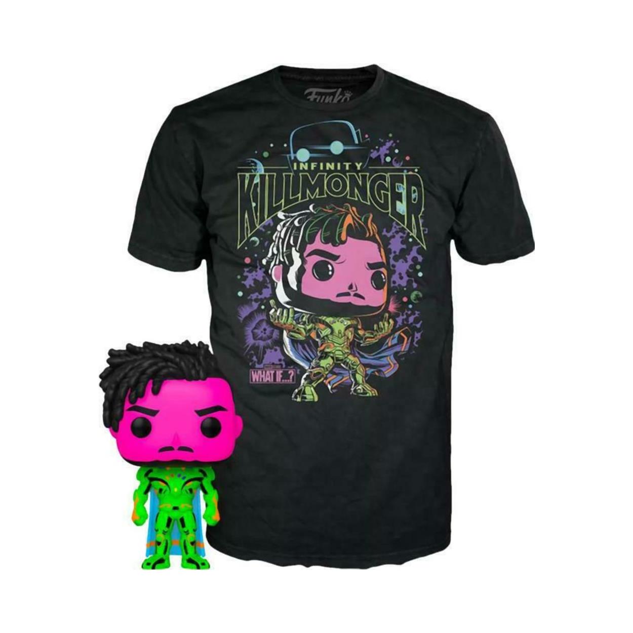 Pop! Marvel What If...? Infinity Killmonger Blacklight & T Shirt S